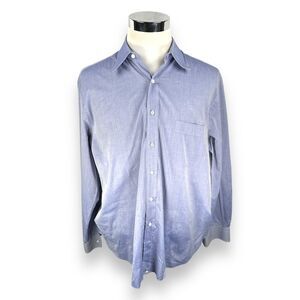Marol Bologa Dress Shirt Men 43 17 Blue White Striped Bluish Purple Italy Cotton
